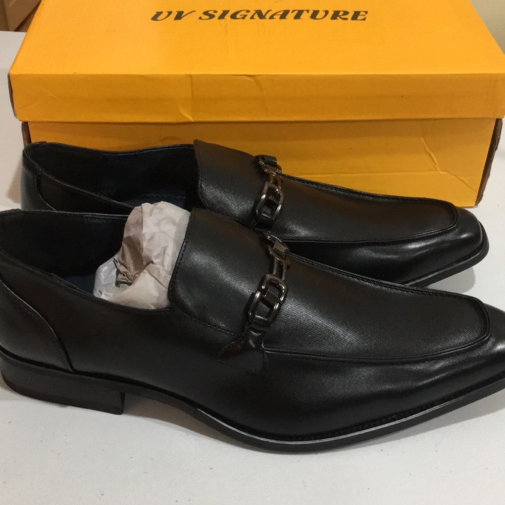Signature Paolo men’s slip on loafers black buckle